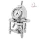 Miniature Clock, Silver Magellan Nautical WORLD GLOBE