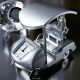 Miniature Clock, Silver GOLF CART w/ Roof & Clubs