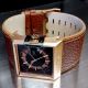 BLACK DICE SOLO WATCH w/ ROTATING DIAL IN CUSTOM SQUARE CASE & WIDE LEATHER STRAP