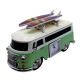 VAN MINI CLOCK VW STYLE VINTAGE BUS CAMPER w SURFBOARDS