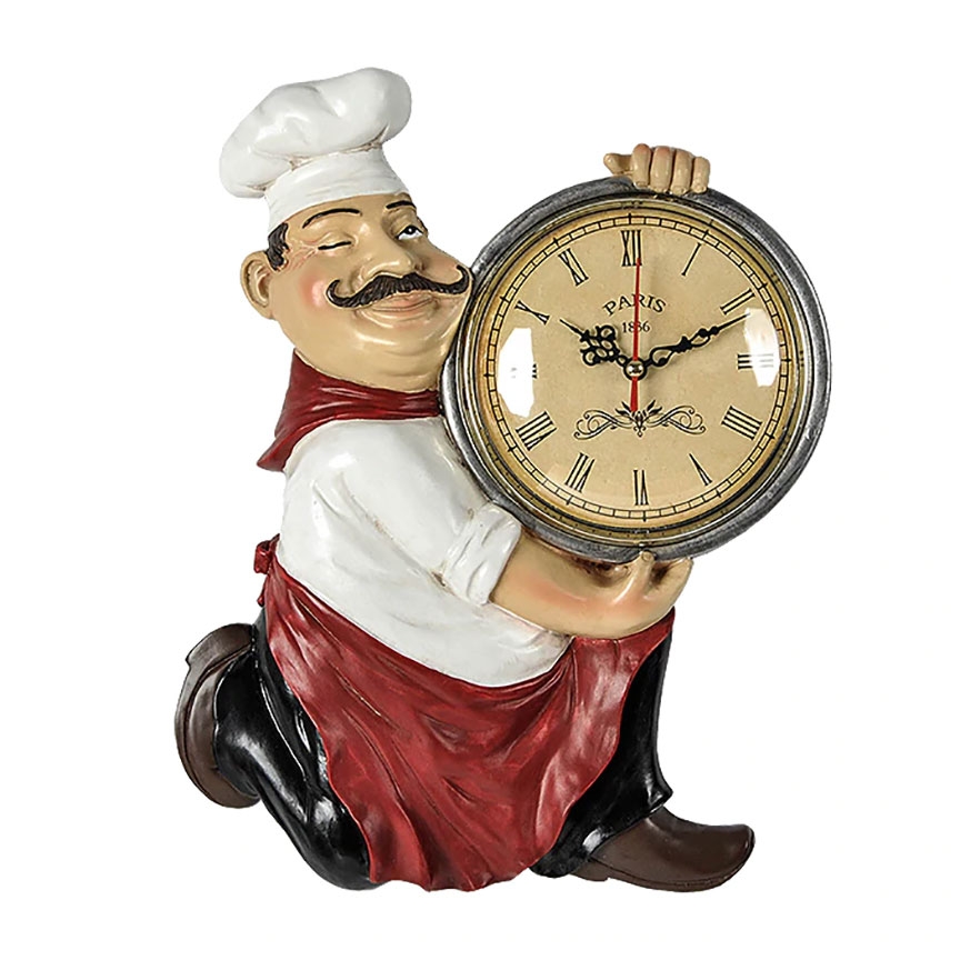 Italian Cuisine Chef Restaurant Personalized Your Name Retro Sign Wall Clock 