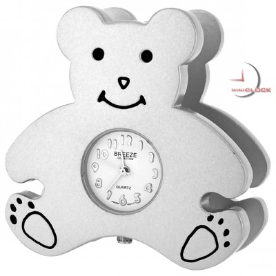 Mini Clocks Teddy Bear Business Card Holder Miniature Clock