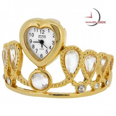 Mini Clock, Gold Princess Tiara