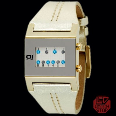 Binary LED Watch, KERALA TRANCE - Ladies - Gold