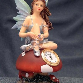 Mini Clocks, Forest Fairy on Toadstool  Miniature Clock