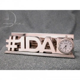 Mini Clock, Word Sign Business Card Holder - #1 DAD