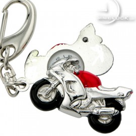 KEY CHAIN, Collectible Mini Clock STREET MOTORCYCLE