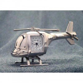Miniature Clock, Silver Private Helicopter