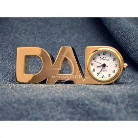 Miniature Clock, Mini Gold Dad Sign