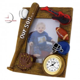 Mini Clock, OUR SON Sports Photo frame