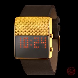 BLACK DICE: GAMER - Retro LED Watch - Gold/Red