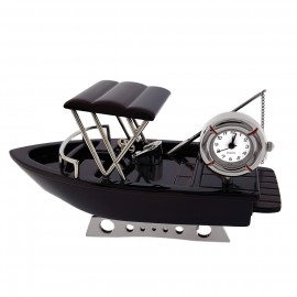 FISHING BOAT MINIATURE TRAWLER COLLECTIBLE MARINE COLLECTIBLE MINI CLOCK GIFT IDEA 