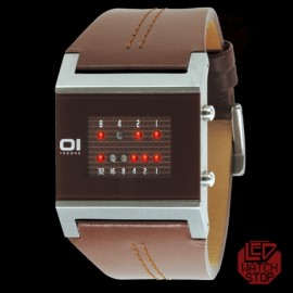Binary LED Watch, KERALA TRANCE Red - Brown