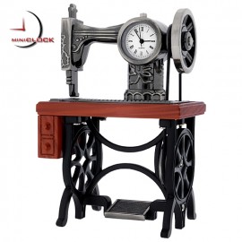 Miniature Clock, Vintage Treadle SEWING MACHINE