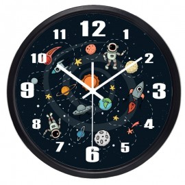 SPACE TRAVEL ASTRONAUT & PLANETS WALL CLOCK 