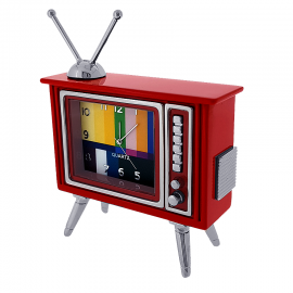 TELEVISION MINIATURE RETRO TUBE TV HOME ENTERTAINMENT COLLECTIBLE MINI CLOCK
