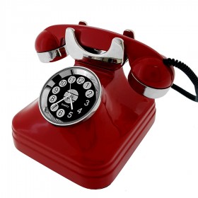RETRO TELEPHONE VINTAGE STYLE MINIATURE PHONE COLLECTIBLE MINI CLOCK GIFT 