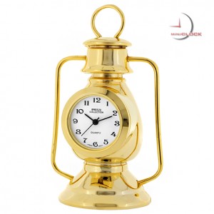 Mini Clock, Great Vintage Gold STORM LANTERN