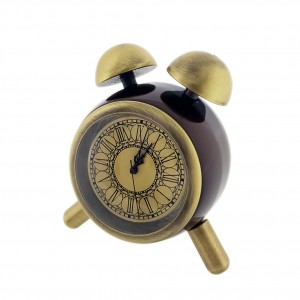TWIN BELL MINIATURE VINTAGE STYLE MOCK ALARM COLLECTIBLE MINI CLOCK