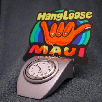 Mini Clock, Desktop Business Card Holder