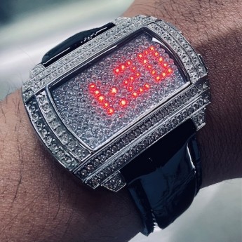 STORM ANKARA LED Watch - Sparkling Crystal Display! SV/BK