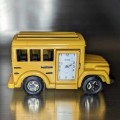 School bus with small chip in paint.