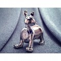 Miniature Clock, Collectible Silver SLINKY DOG