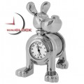 Miniature Clock, Collectible Silver SLINKY DOG