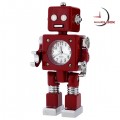 Miniature Clock, Red Sci Fi ROBOT Clock - Moveable!