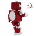 Miniature Clock, Red Sci Fi ROBOT Clock - Moveable!
