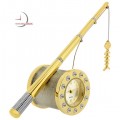 Mini Clock, Premium Collectible 2-Tone FISHING ROD w/ Fish